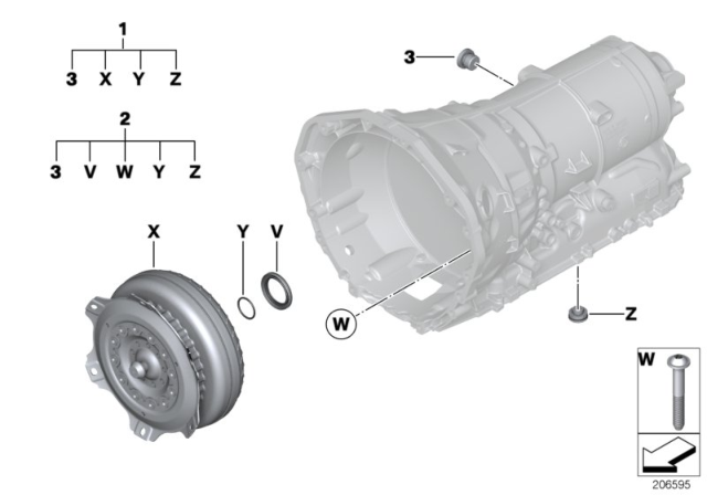 2014 BMW X5 Torque Converter / Seal Elements (GA8HP45Z) Diagram