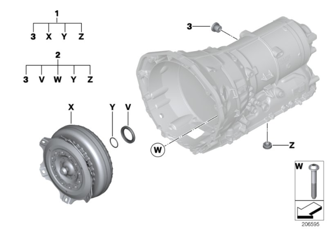 2016 BMW 320i Torque Converter / Seal Elements (GA8HP45Z) Diagram