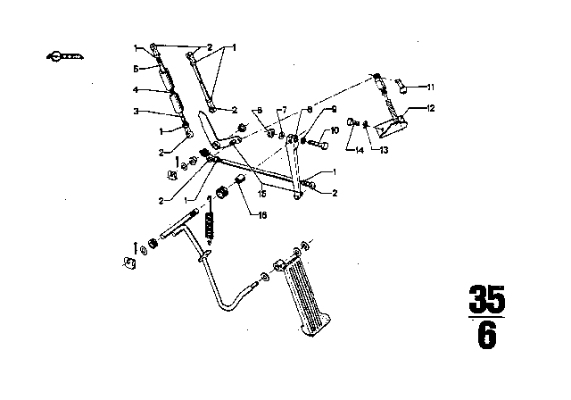 1971 BMW 3.0CS Pedals - Supporting Bracket Diagram 6