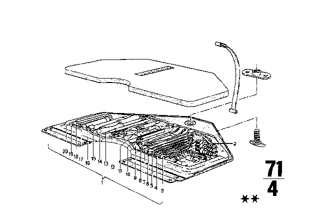 1971 BMW 3.0CS Tool Kit Diagram for 71111115329