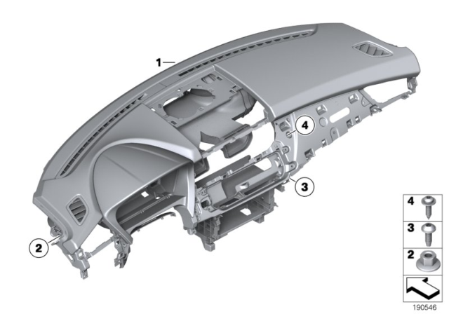 2016 BMW Z4 Instrument Panel, Leather Diagram for 51459150028