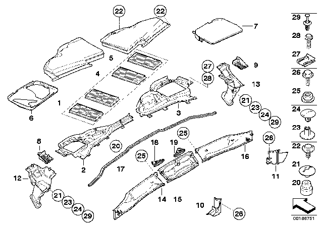 2013 BMW M3 Activated Charcoal Filter / Mounting Parts Diagram