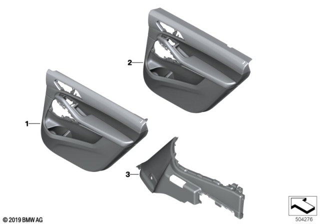 2019 BMW X7 Individual Door Trim Panel Diagram 1