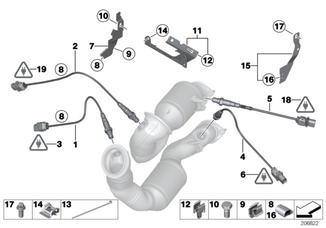 2010 BMW 335i xDrive Lambda Probe Fixings Diagram