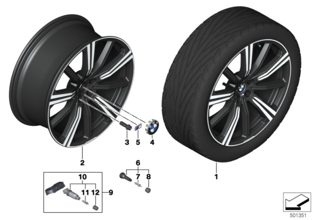 2019 BMW X5 Wheel Bolt Black Diagram for 36136795153