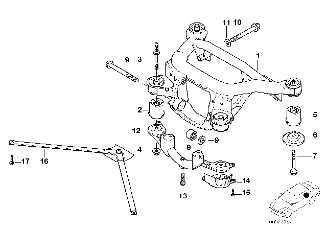 2005 BMW M3 Rear Axle Carrier Diagram