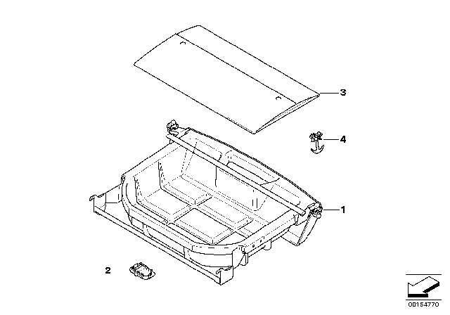 2006 BMW 330xi Drawer, Top Of Luggage Compartment Diagram for 51477131155