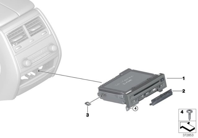 2016 BMW X6 Rear Seat Entertainment DVD Player Diagram