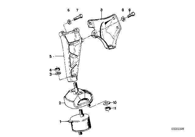 1979 BMW 733i Engine Suspension / Damper Diagram 3