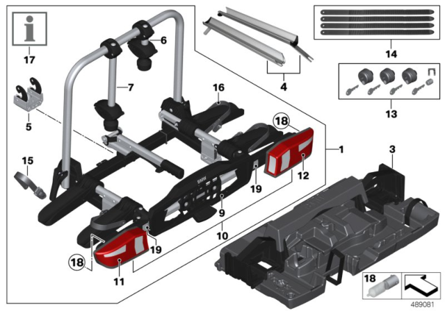 2020 BMW X2 Rear Bike Rack Diagram 2