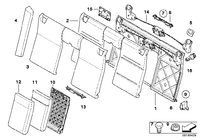 2010 BMW M3 Cover Insert Leather Diagram for 52208038696