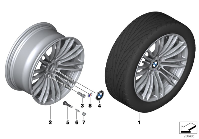 2015 BMW M5 Light Alloy Rim Diagram for 36112284250