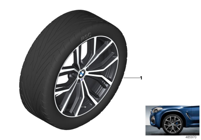 2020 BMW X4 BMW LA Wheel M Performance Y-Spoke Diagram