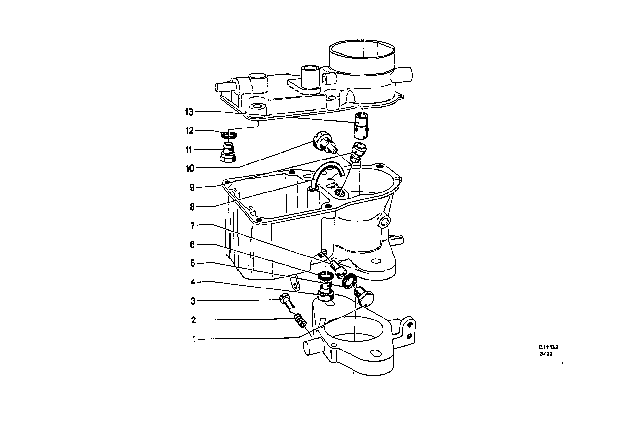 1969 BMW 2000 Carburetor - Float Assy / Jet Diagram