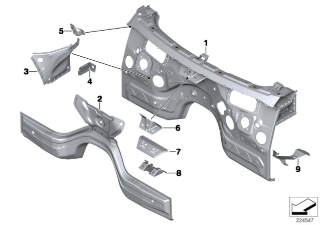 2014 BMW X3 Splash Wall Parts Diagram