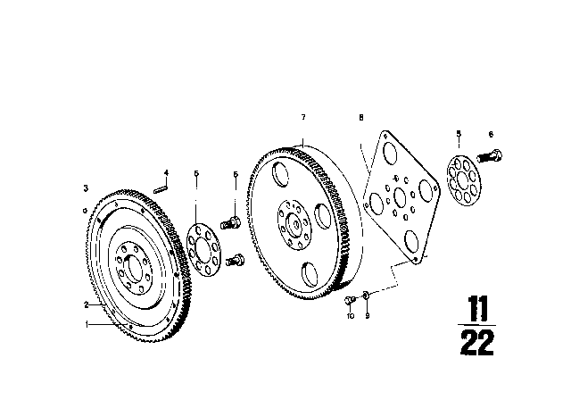 1974 BMW 2002tii Crankshaft / Flywheel Diagram