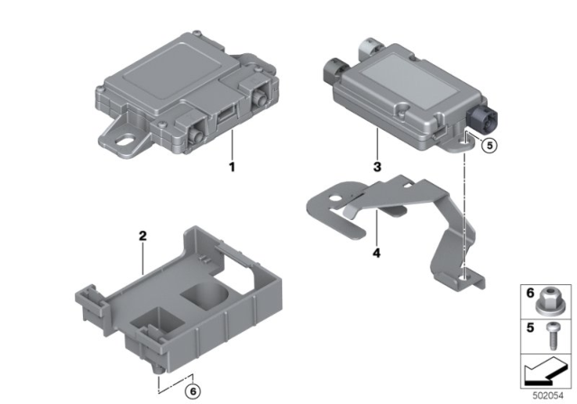 2020 BMW M5 Separate Component Telephony Wireless Charging Diagram