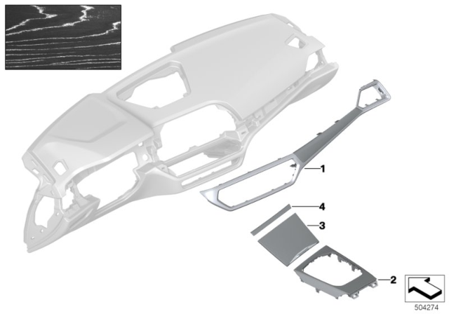 2019 BMW 330i Individual Wood Fineline Silver Effect Diagram