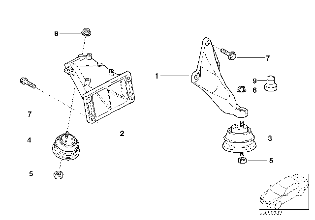 2003 BMW 530i Nut Diagram for 22116754609