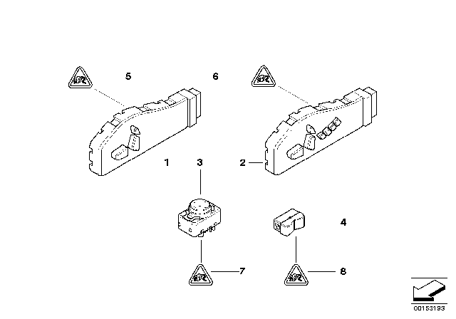 2004 BMW 325Ci Switch, Seat Adjustment Diagram