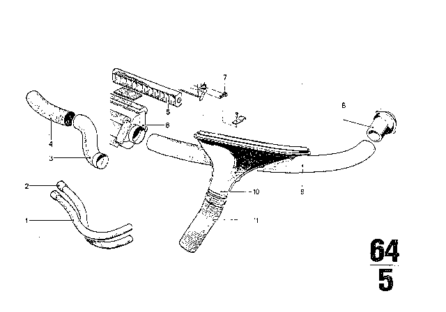 1975 BMW 3.0Si Return Hose Diagram for 64211354041