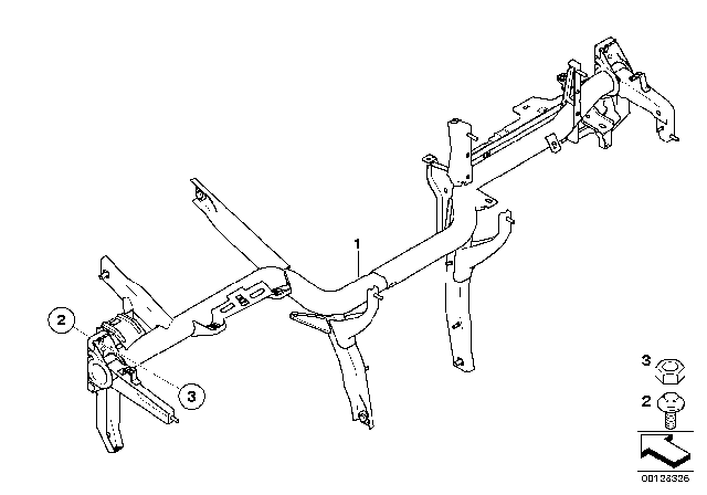 2004 BMW 530i Carrier Instrument Panel Diagram