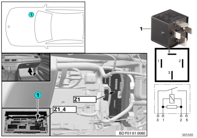 2015 BMW X3 Relay, Terminal Diagram 1