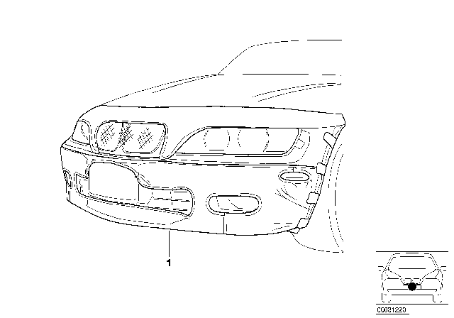 2009 BMW 128i Nose Mask Diagram