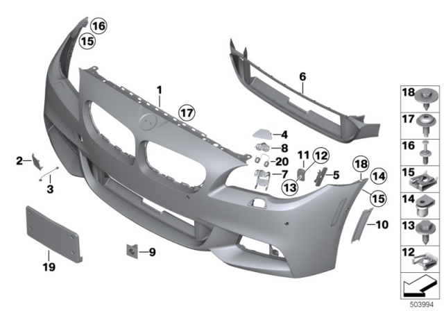 2012 BMW 550i Bracket, Right Diagram for 51117207922