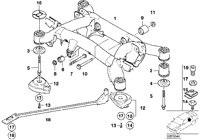 2002 BMW M5 Rear Axle Carrier Diagram for 33312229531