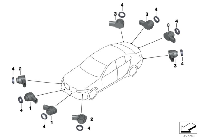 2020 BMW 330i ULTRASONIC SENSOR, MELBOURNE Diagram for 66209472242