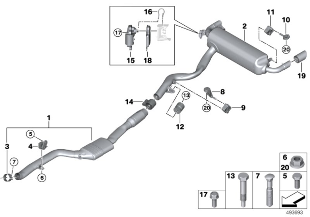 2020 BMW 330i xDrive Tailpipe Tip, Chrome Diagram for 18308679075