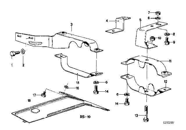 1977 BMW 530i Exhaust Support Diagram for 18211245605