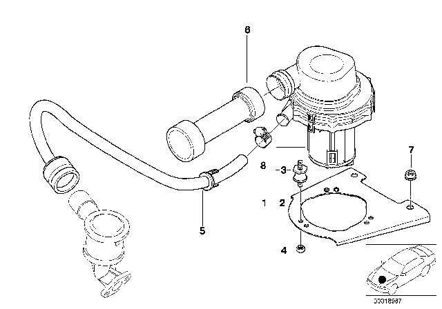 2001 BMW Z3 Air Pump Diagram for 11721437465