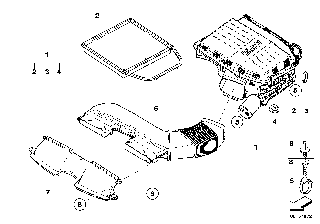 2013 BMW 335i Intake Silencer / Filter Cartridge Diagram