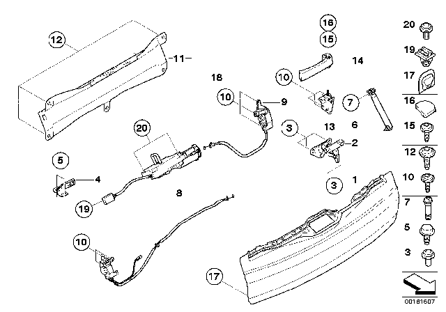 2008 BMW X5 Trunk Lid Diagram 2