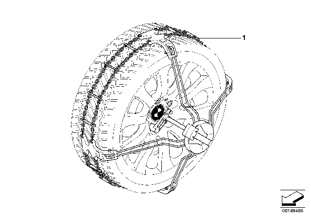 2014 BMW X5 Snow Chains Diagram 1