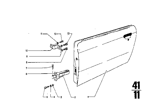 1971 BMW 3.0CS Front Door Diagram