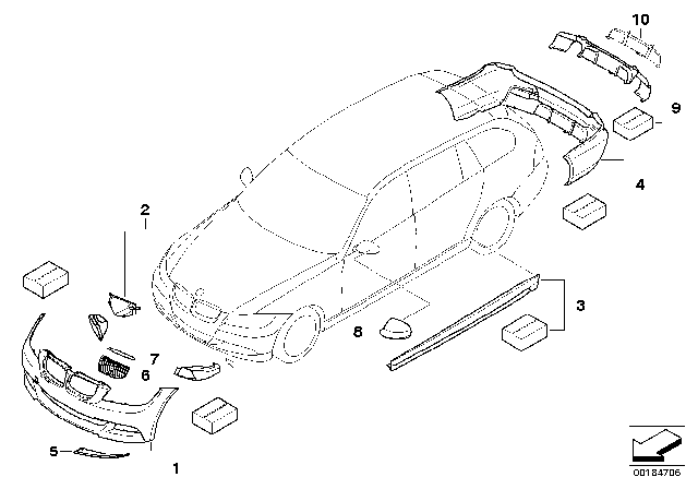 2012 BMW 328i BMW Performance Aerodynamics Diagram 1