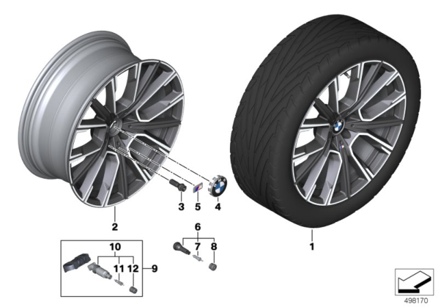 2016 BMW 740i BMW Light-Alloy Wheel, Star Spoke Diagram