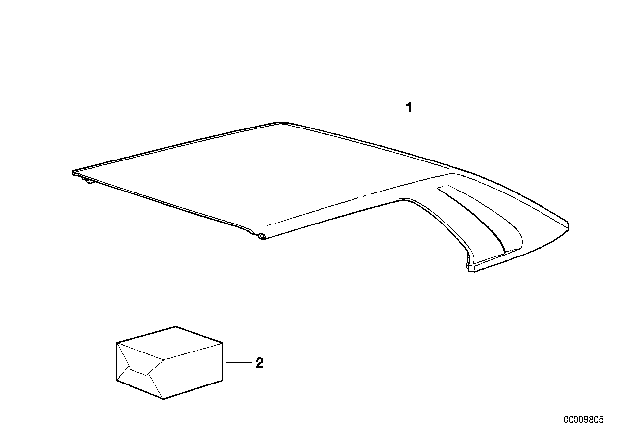 1999 BMW 328i Retrofit Kit, Hardtop Diagram for 54219402543