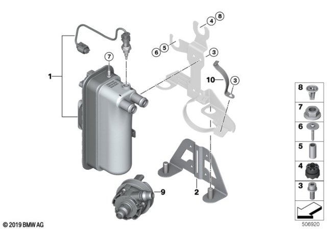 2019 BMW i3 Electric Auxiliary Heater With Pump Diagram