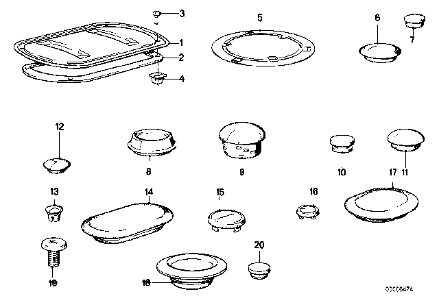 1984 BMW 325e Sealing Cap/Plug Diagram