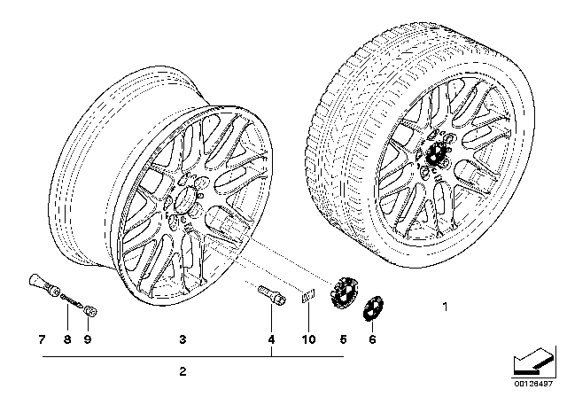 2001 BMW M3 BMW Light-Alloy Wheel, M Cross-Spoke Diagram