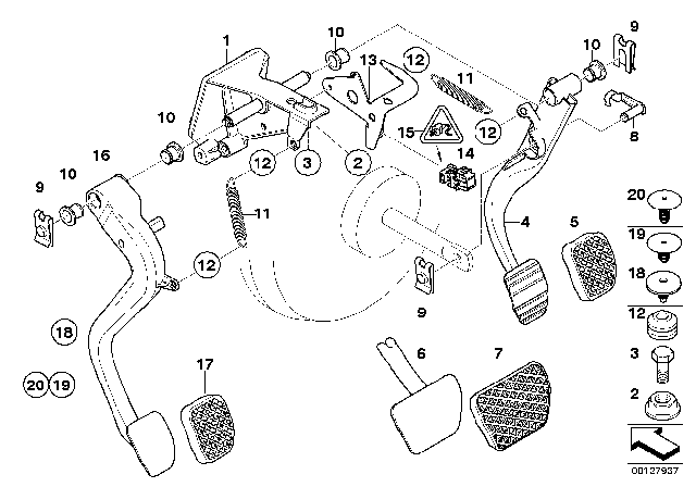 2004 BMW X3 Pedals With Return Spring Diagram