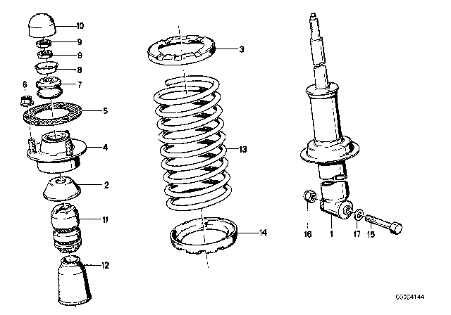 1986 BMW 735i Rear Shock Absorber Diagram for 33521128815