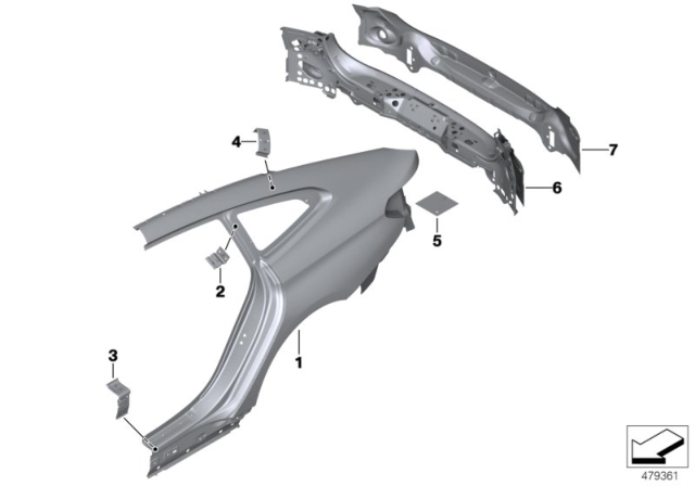 2018 BMW 640i xDrive Gran Turismo Structured Foam Diagram for 83190007361