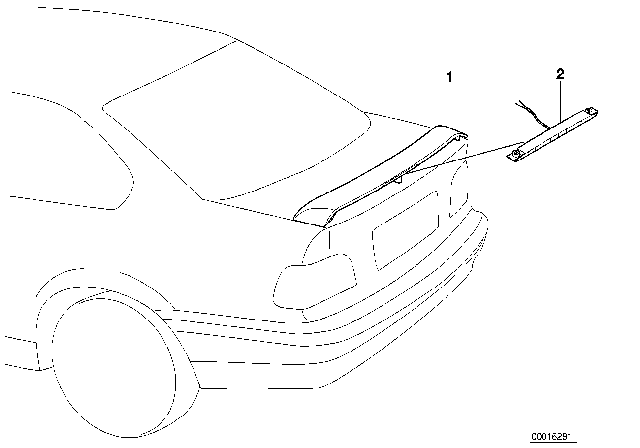 1992 BMW 325i Rear Spoiler Diagram