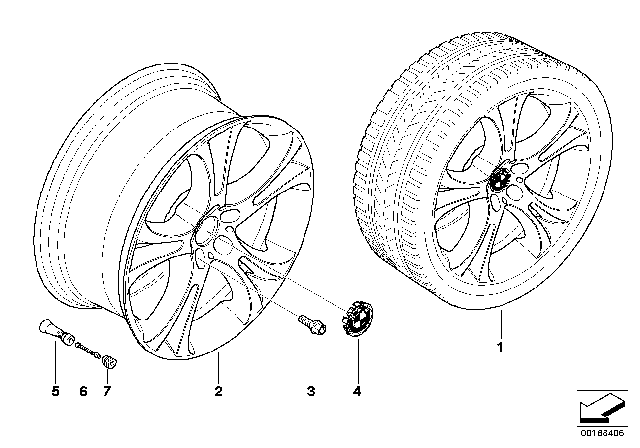 2013 BMW X5 M BMW LM Rad Doppelspeiche Diagram