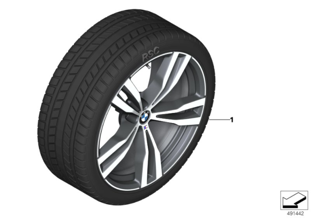 2020 BMW X7 Winter Wheel With Tire M Double Spoke Diagram
